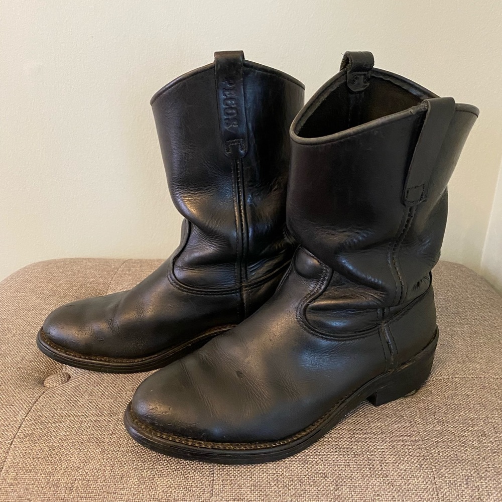 Red Wing Pecos 1116 10.5D Black Made in USA! Yellowstone vibe.